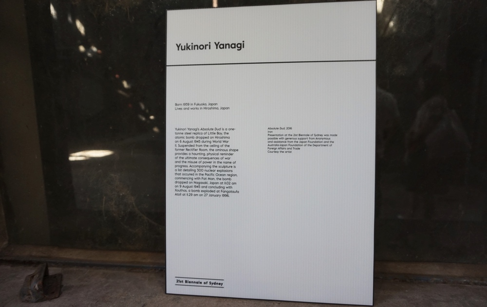 柳幸典「アブソリュート･ダッド」（2018年）＠シドニービエンナーレ　Absolute Dud, 2018 by Yukinori Yanagi at 21st Biennale of Sydney. Photo: HeapsArt