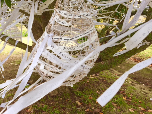 Details of 'Wisdom Weaving' by Jessica Raschke, at Hillview Sculpture Biennial 2018. Photo by HeapsArt