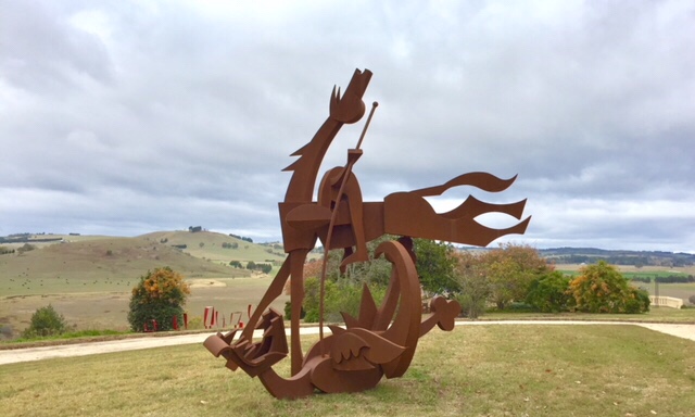 'St George and the Dragon' by Jimmy Rix, at Hillview Sculpture Biennial 2018
